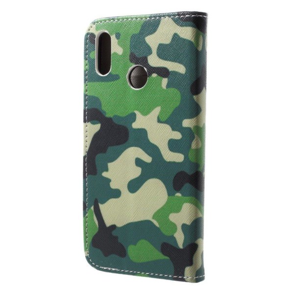 Huawei P20 Lite Printet Mønster PU læder flip etui - Camouflage Mønster Multicolor