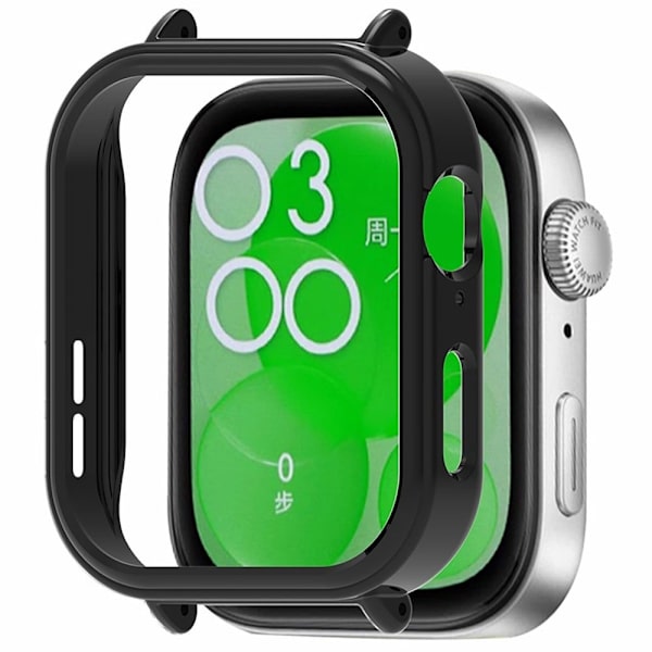 Huawei Watch Fit 3 Anti-Collision Bumpresistent Watch Case 20mm Strap Connection Frame - Sort Black