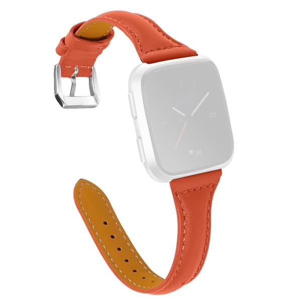 Fitbit Versa 2 / Versa Lite / Versa simple klockarmband i äkta läder - Orange Orange