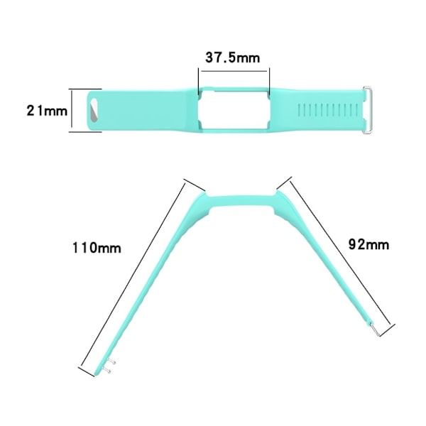 Polar A370 / A360 unique silicone watch band - Cyan Grön