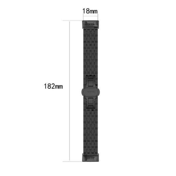 Fitbit Charge 3 erstatnings urrem i stainless stål - Sort Black