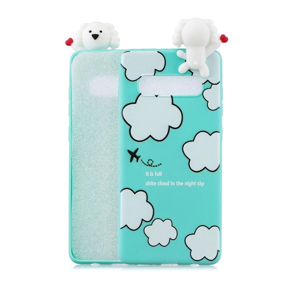 Samsung Galaxy S10 3D sødt dukke mønstret etui - Sky Multicolor