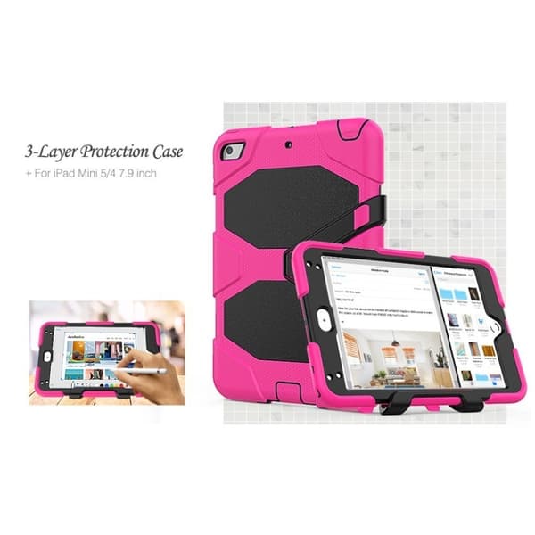 iPad Mini (2019) silikoninen yhdistelmäkotelo - Ruusu Pink