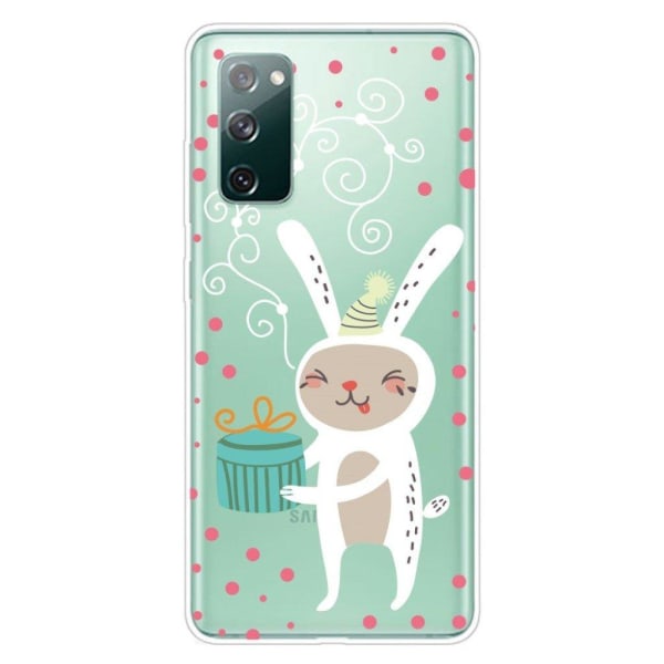 Christmas Samsung Galaxy S20 FE 5G / S20 FE etui - Bunny with Present White