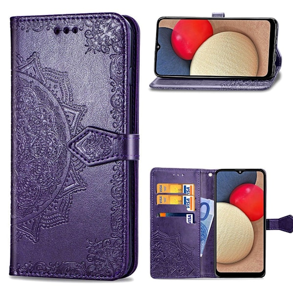 Mandala Samsung Galaxy A02s Flippetui - Lilla Purple