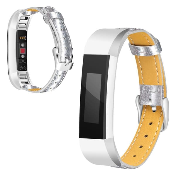 Fitbit Alta aito nahkainen kellonauha - Hopea Silver grey
