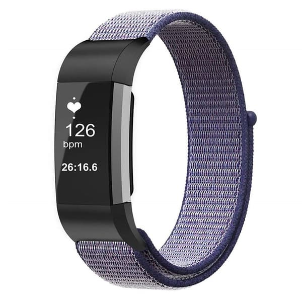 Fitbit Charge 3 erstatnings urrem i nylon med velkro lukning - Blå Blue