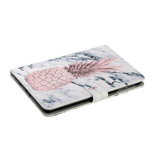 iPad Mini (2019) kuviollinen nahkainen kotelo - Ananas Silver grey