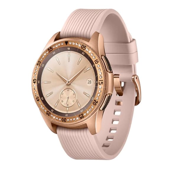 Samsung Galaxy Watch (46mm) Rhinsten rustfrit stål bezel - Rødguld Pink