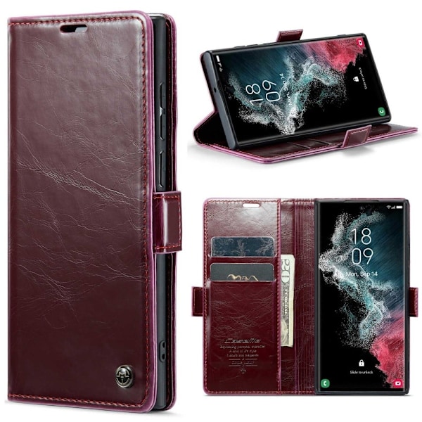 CaseMe Samsung Galaxy S22 Ultra Smooth Suojakotelo - Punainen Red
