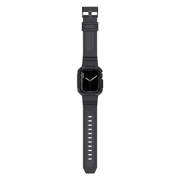Apple Watch (41 mm) karbonfiberdeksel med klokkerem - Mørkegrå Silver grey