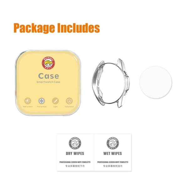 HAT-PRINCE Samsung Galaxy Watch 3 (41mm) hærdet glas + holdbar ramme - Sølv Silver grey
