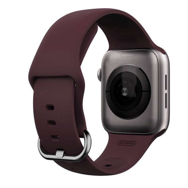 Apple Watch Series 5 40 mm klockarmband i flytande silikon - Vinröd Röd