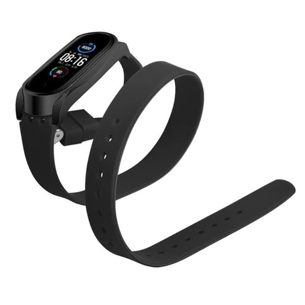 Xiaomi Mi Band 5 pitkä silmukkakellonauha - Musta Black