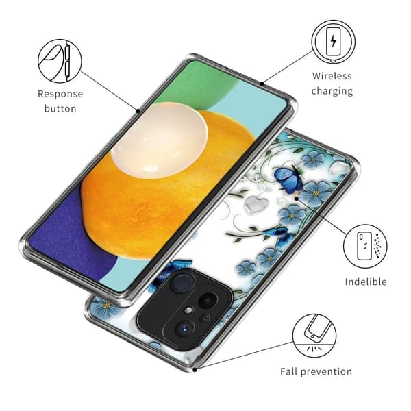 Deco Xiaomi Redmi 12C deksel - Sommerfugl Og Blomst Blue