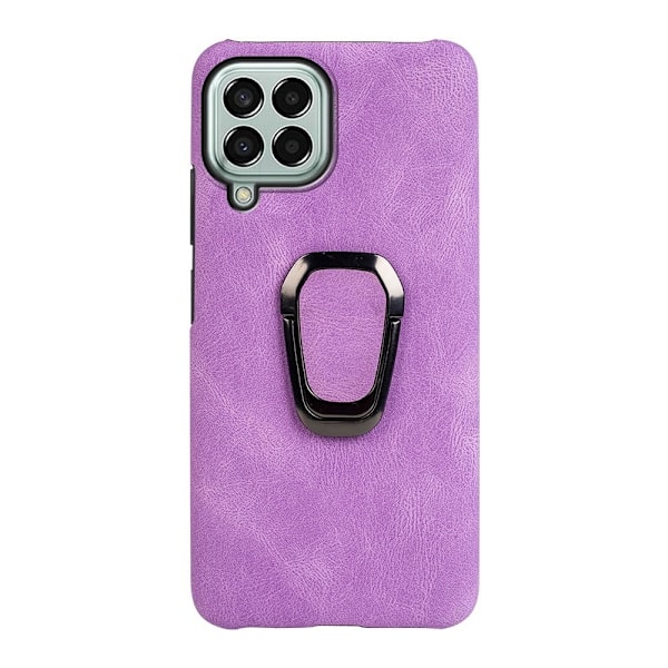 Stötsäkert läderfodral med oval kickstand för Samsung Galaxy M33 5G - Lila Lila