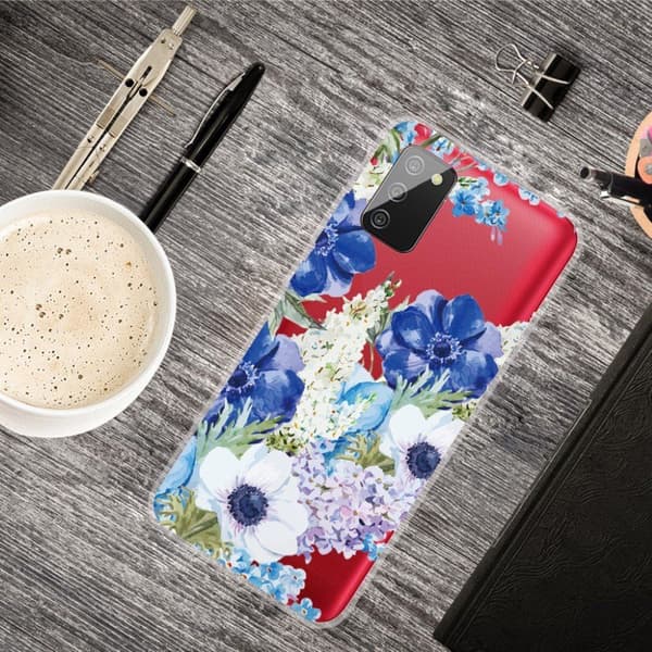 Deco Samsung Galaxy A02s Etui - Nydelig Blomst Blue