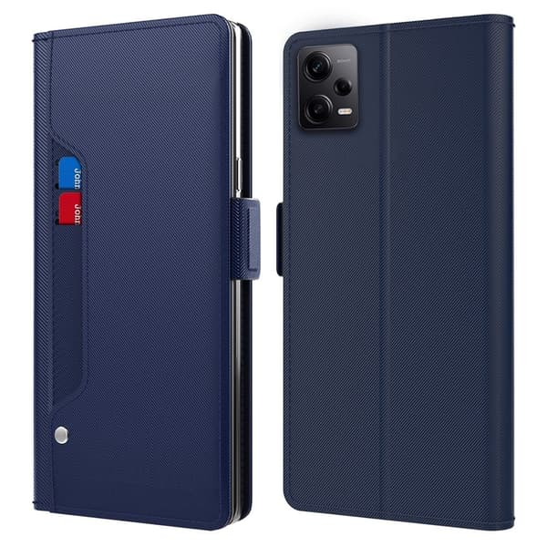 Phone Suojakotelo With Make-up Mirror And Slick Design For Xiaomi Redmi Note 12 Pro Plus - Sininen Blue