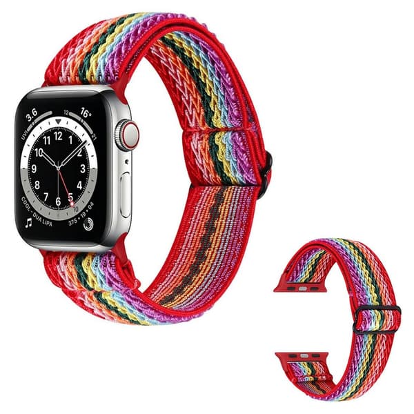 Apple Watch 40 mm klockarmband i nylondesign - Regnbåge multifärg