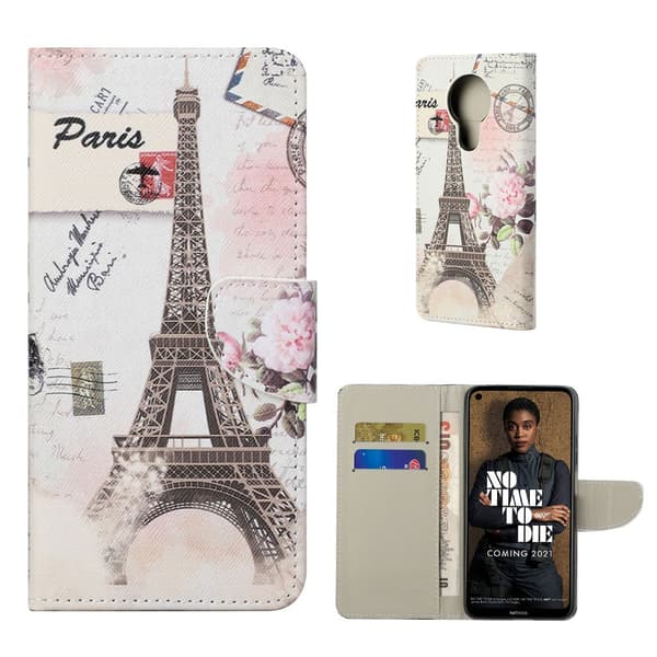 wonderland Nokia 3.4 flip etui - Iron tårn Brown