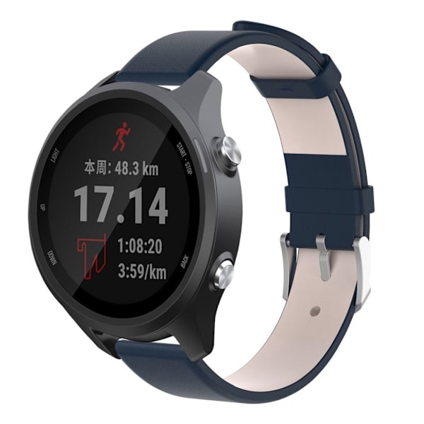 Garmin Forerunner 245 ægte læderurrem - blå Blue