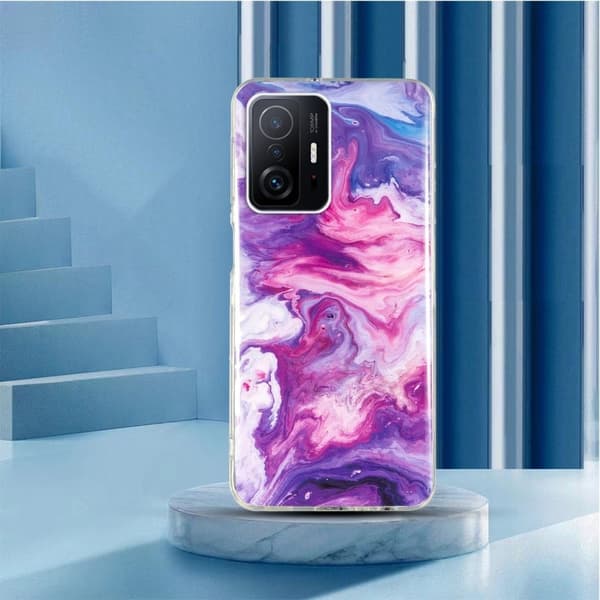 Marble Xiaomi 11T / 11T Pro Etui - Rød Multicolor
