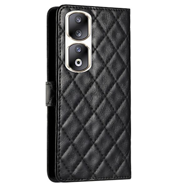 Funktionelt Honor 90 Pro rombe etui med pung - Sort Black