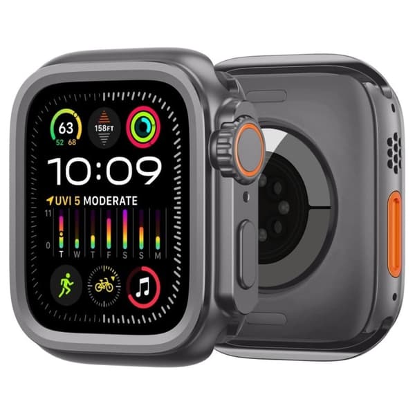 AMBAND Apple Watch Series 10 46mm Alloy Watch Frame suojakotelo - Harmaa Silver grey