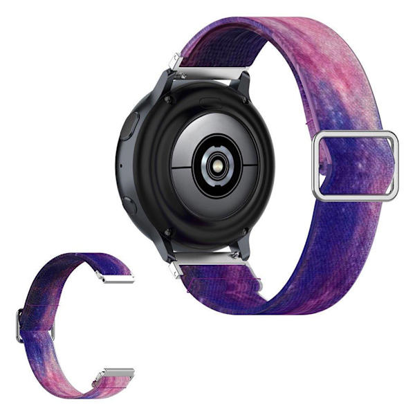 20mm nailon kellonauha Samsungin kellolle - Tähtitaivas Purple