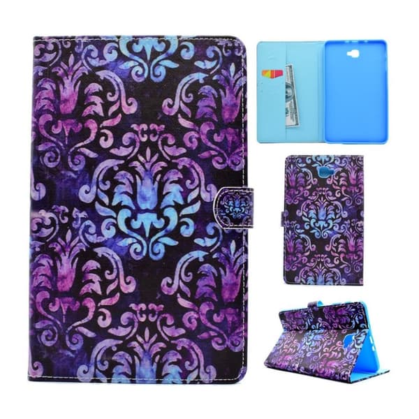 Samsung Galaxy Tab A 10.1 (2016) Etui laget av kunstlær og silikon - Damask blomster Multicolor