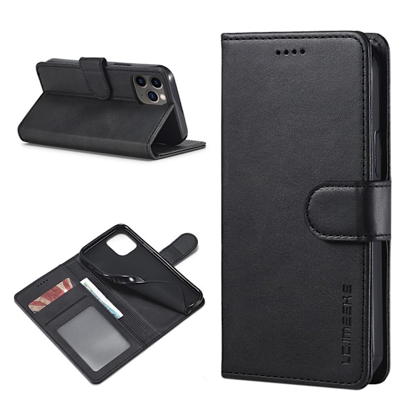 LC.IMEEKE iPhone 12 Pro / iPhone 12 flip case - Musta Black
