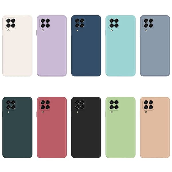 Avfasat gummerat droppskydd för Samsung Galaxy M33 5G - Beige Brun