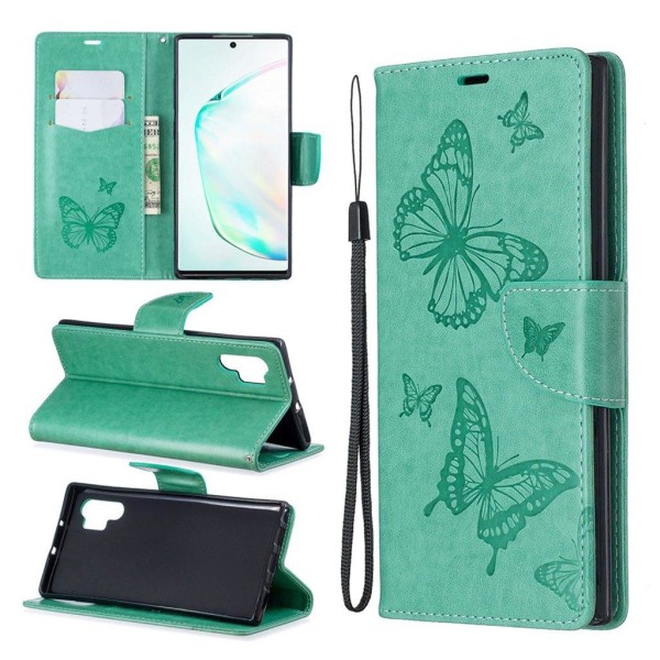 Butterfly Samsung Galaxy Note 10 Pro etui - Grøn Green