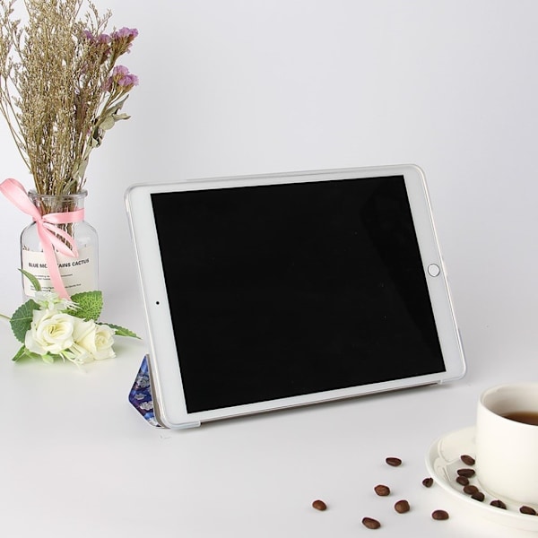 iPad 10.2 (2020) mönstrad läder flip fodral - blå fjäril Blå
