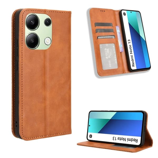 Bofink Vintage läder Xiaomi Redmi Note 13 4G fodral - Brun Brun