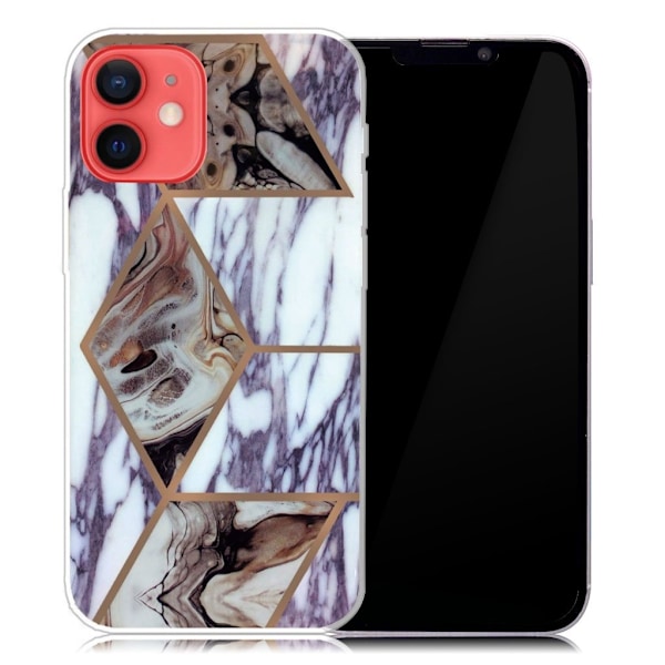 Marmormotiv iPhone 13 skal - Blå Och Brun Marmor multifärg