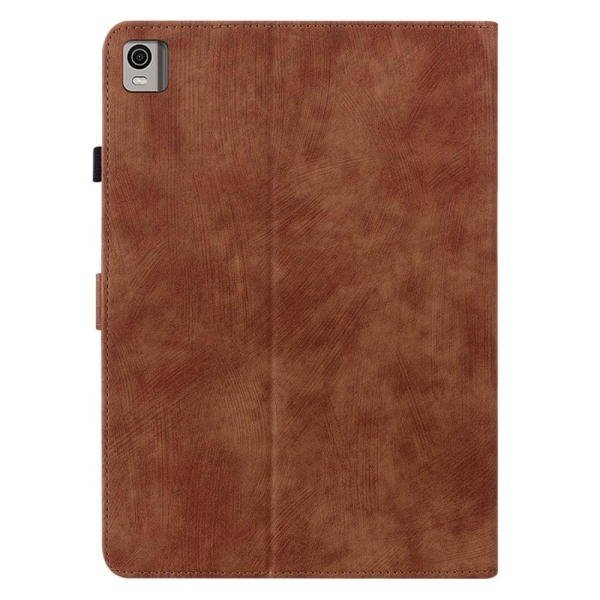 Nokia T21 cute imprinted tiger pattern leather flip case - Brown Brown
