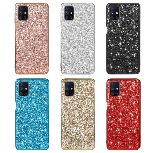 Glitter Samsung Galaxy M51 Etui - Gull Gold
