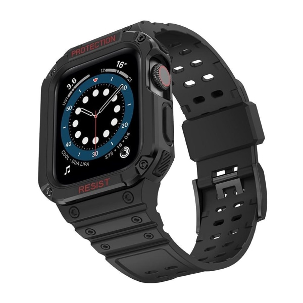 Apple Watch (41mm) ainutlaatuinen TPU-kellohihna - Musta / Musta Black