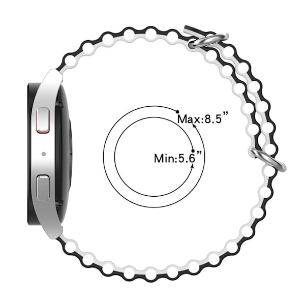 22 mm universal klockarmband i silikon i vågig stil - Svart / Gul Gul