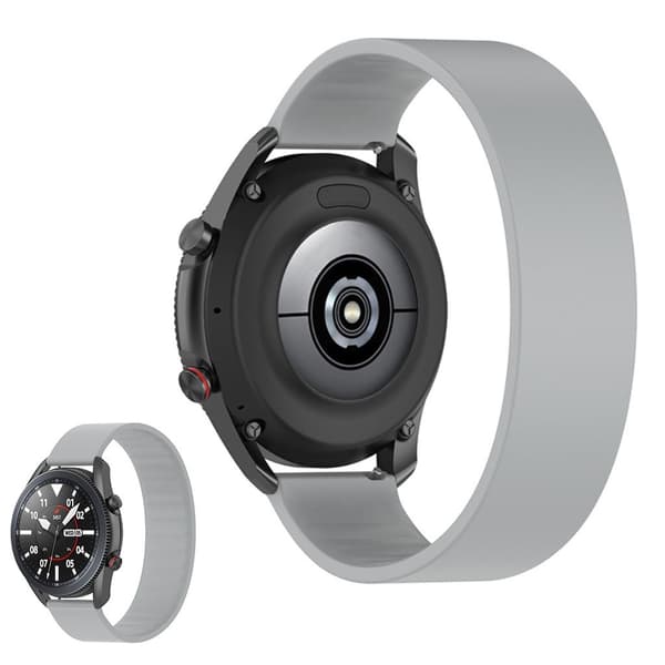 22 mm universal elastisk enkel klokkerem i silikon - Lysegrå / Lysegrå Silver grey