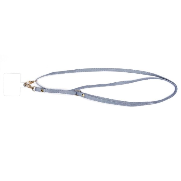 Universal crossbody-nackrem i läder med transparent dyna - Grå Silvergrå