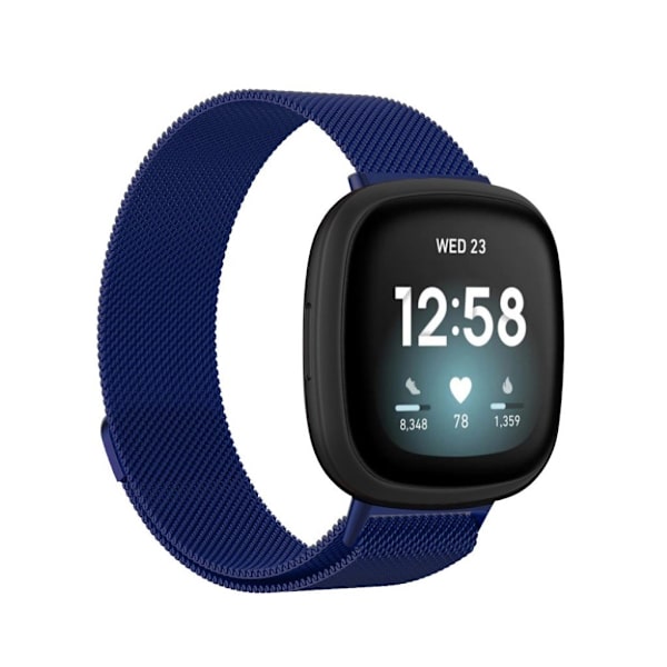 Fitbit Versa 3 rostfritt stål klockarmband - blå / Storlek: L Blå