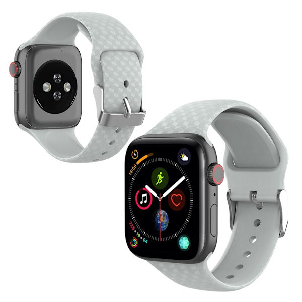 Apple Watch Series 5 44mm 3D Rhinsten silikone Urrem - Grå Silver grey