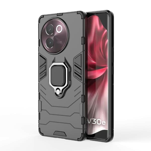 Hybrid vivo V30e cover med støttefod og bilmontering - Sort Black