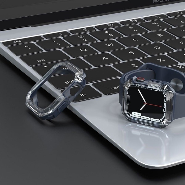 Apple Watch (41 mm) dubbelfärgat fodral - Transparent / Midnattsblå Blå