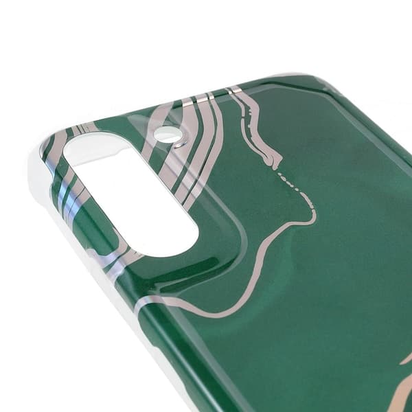 Marble Samsung Galaxy S22 Plus Etui - Green Dash Green