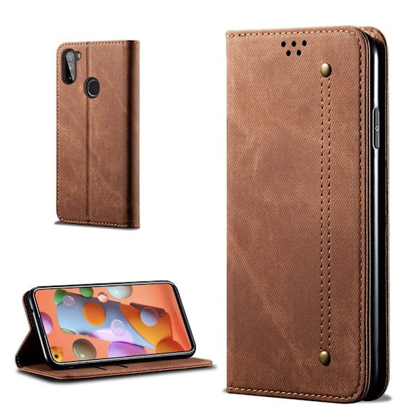Jeans Samsung Galaxy A11 flip case - Ruskea Brown