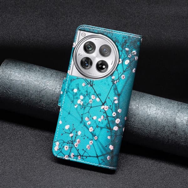 Wonderland OnePlus 12 flip-etui - Plommeblomst Blue