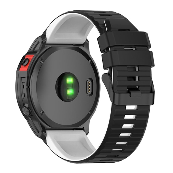 Garmin Fenix 7X tofarvet silikone-urrem - Sort / Hvid Black